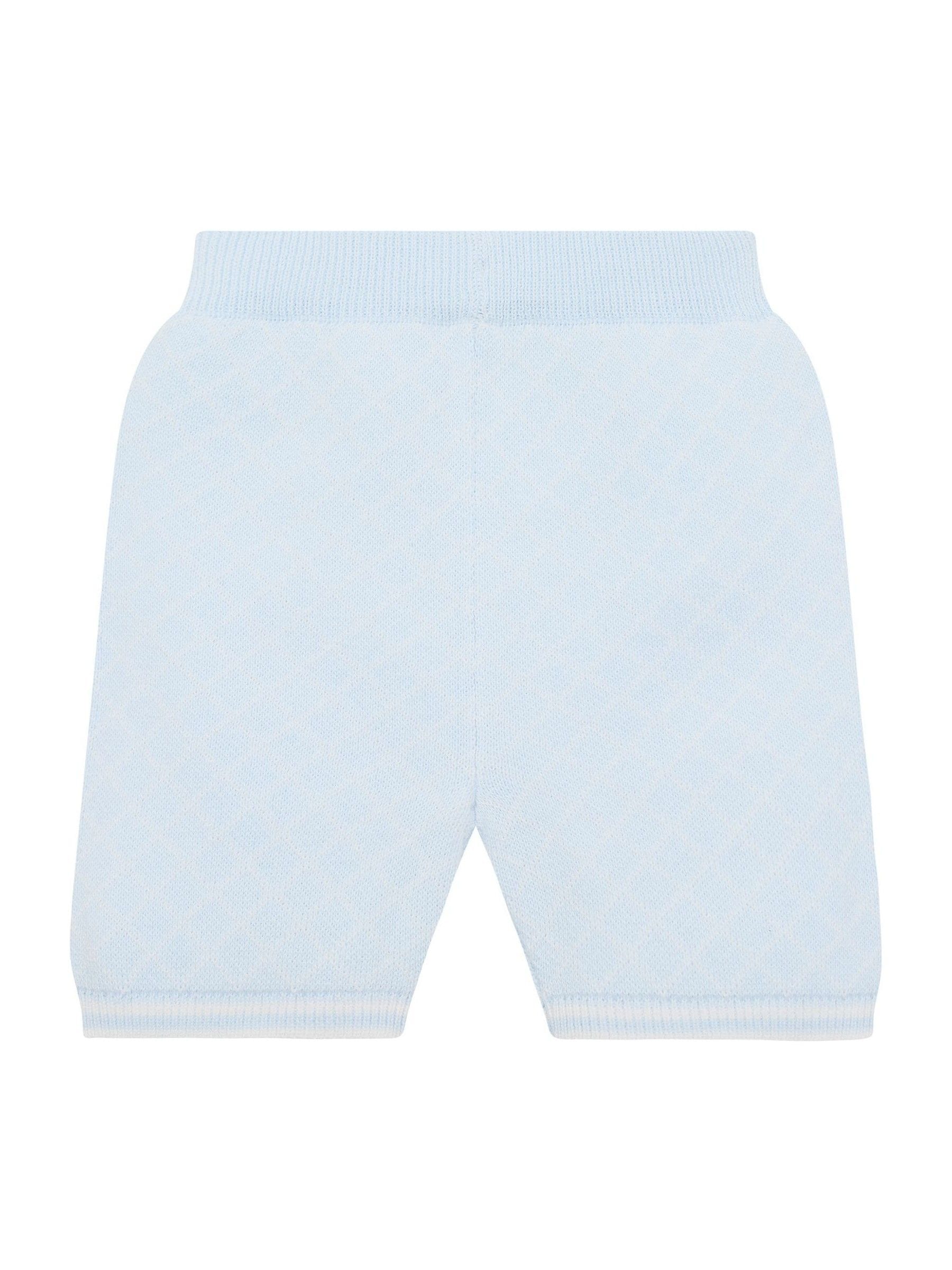 Emile Et Rose Blue Lennox Knitted Top And Shorts Set 2 Piece With Bear Motif image 5