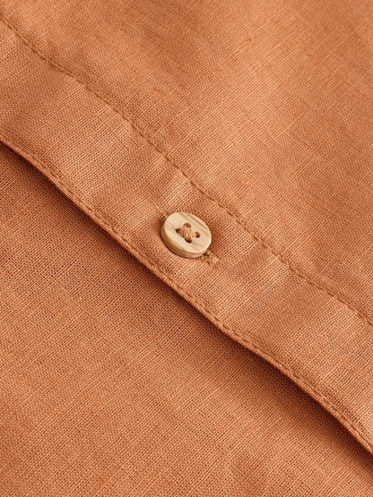 Dsiney Kidz - Tan Brown Short Sleeve Linen Blend Shirt (3-16yrs) image 4