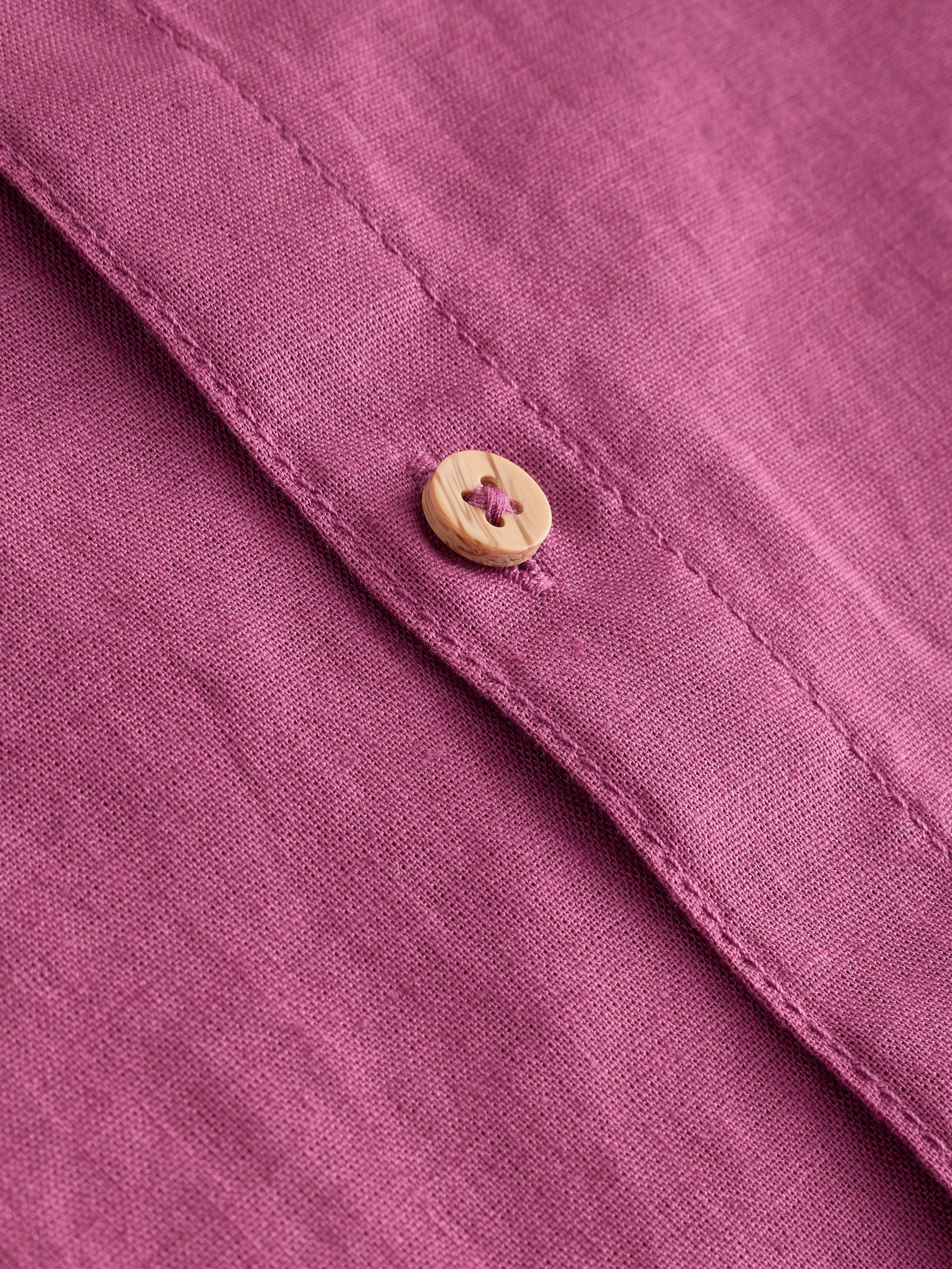 Dsiney Kidz - Raspberry Pink Short Sleeve Linen Blend Shirt (3-16yrs) image 4