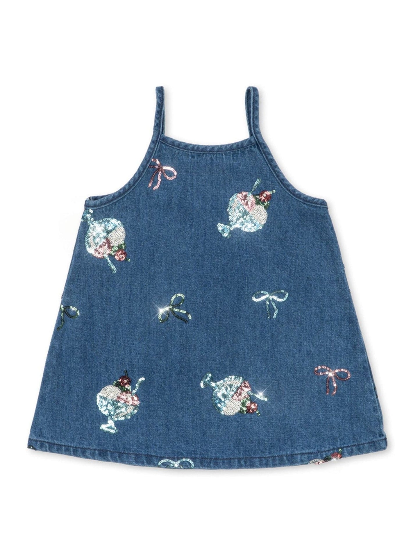 Konges Sløjd Blue Magot Ice Sequin Strap Denim Dress image 2