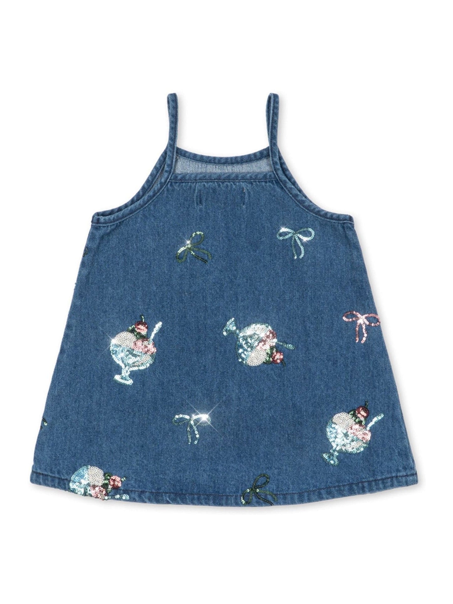 Konges Sløjd Blue Magot Ice Sequin Strap Denim Dress image 3