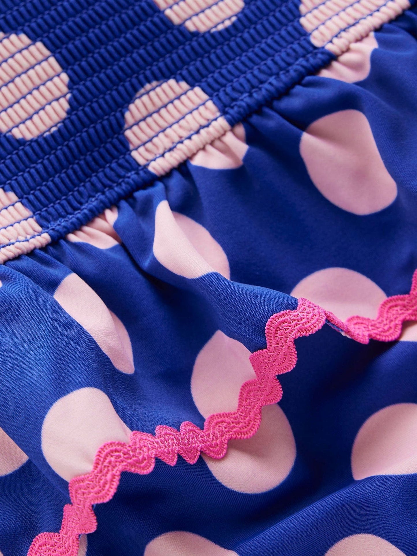 Boden Blue Peplum Smocked Swimsuit image 3