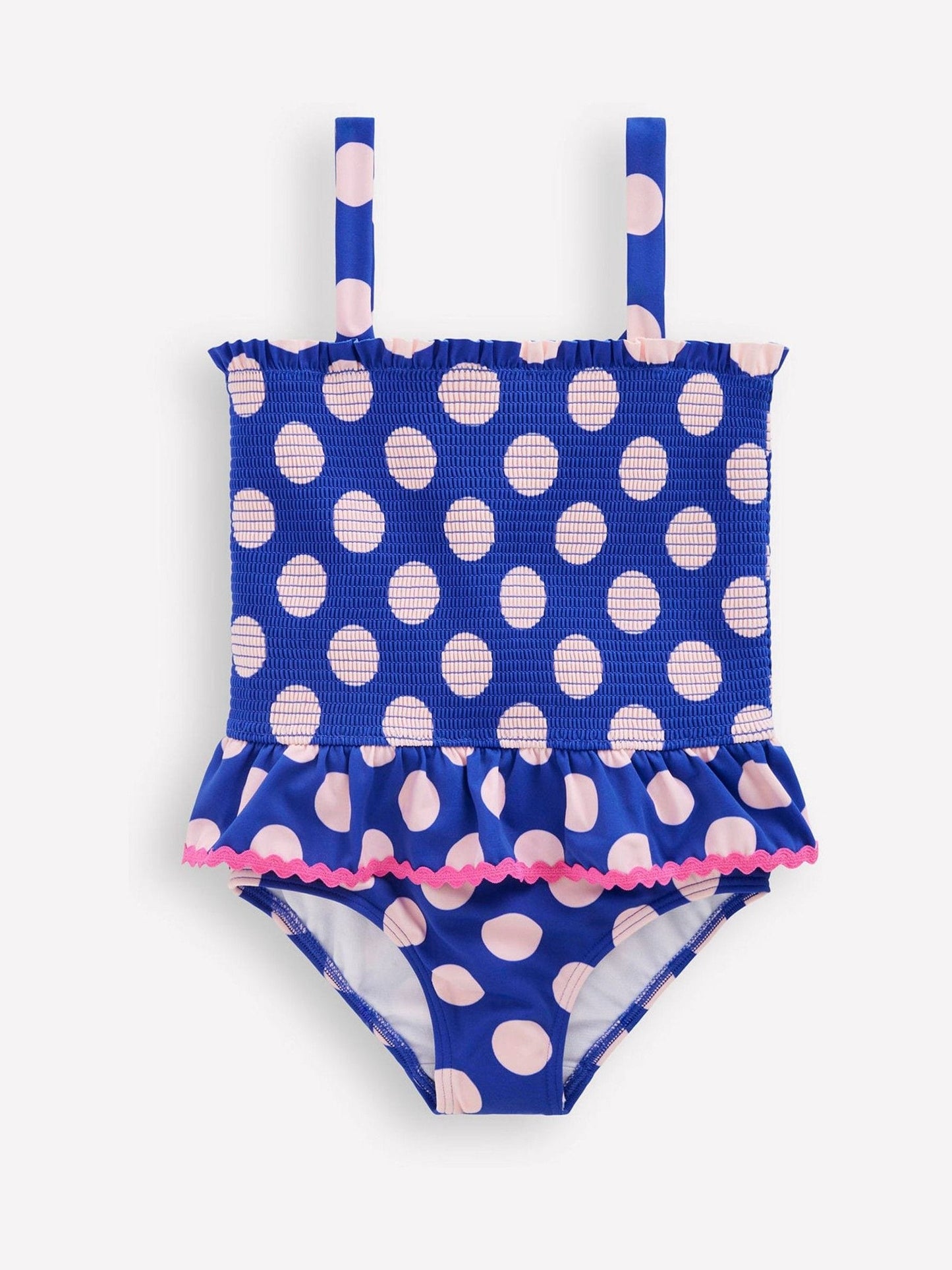 Boden Blue Peplum Smocked Swimsuit image 1
