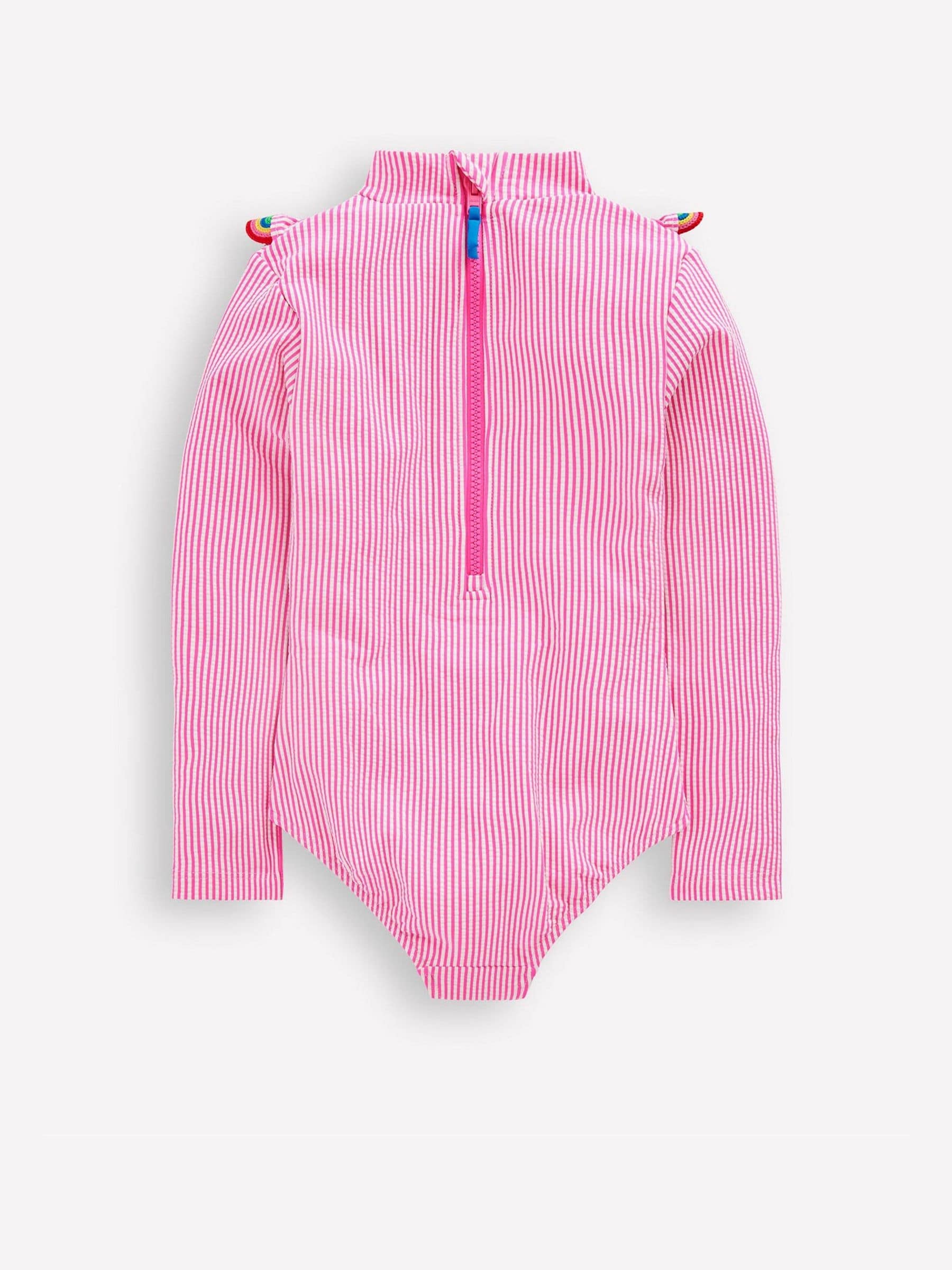 Boden Pink Long Sleeve Frill Swimsuit image 2
