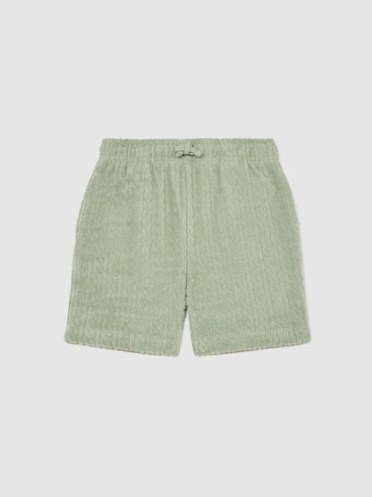 Reiss Green Tide 3-9 yrs Towelling Drawstring Shorts image 1