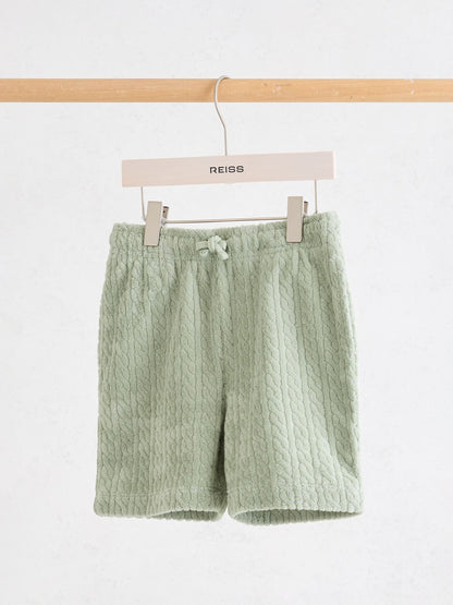 Reiss Green Tide 3-9 yrs Towelling Drawstring Shorts image 2