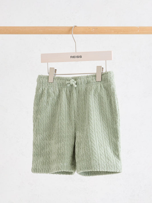 Reiss Green Tide 3-9 yrs Towelling Drawstring Shorts image 2
