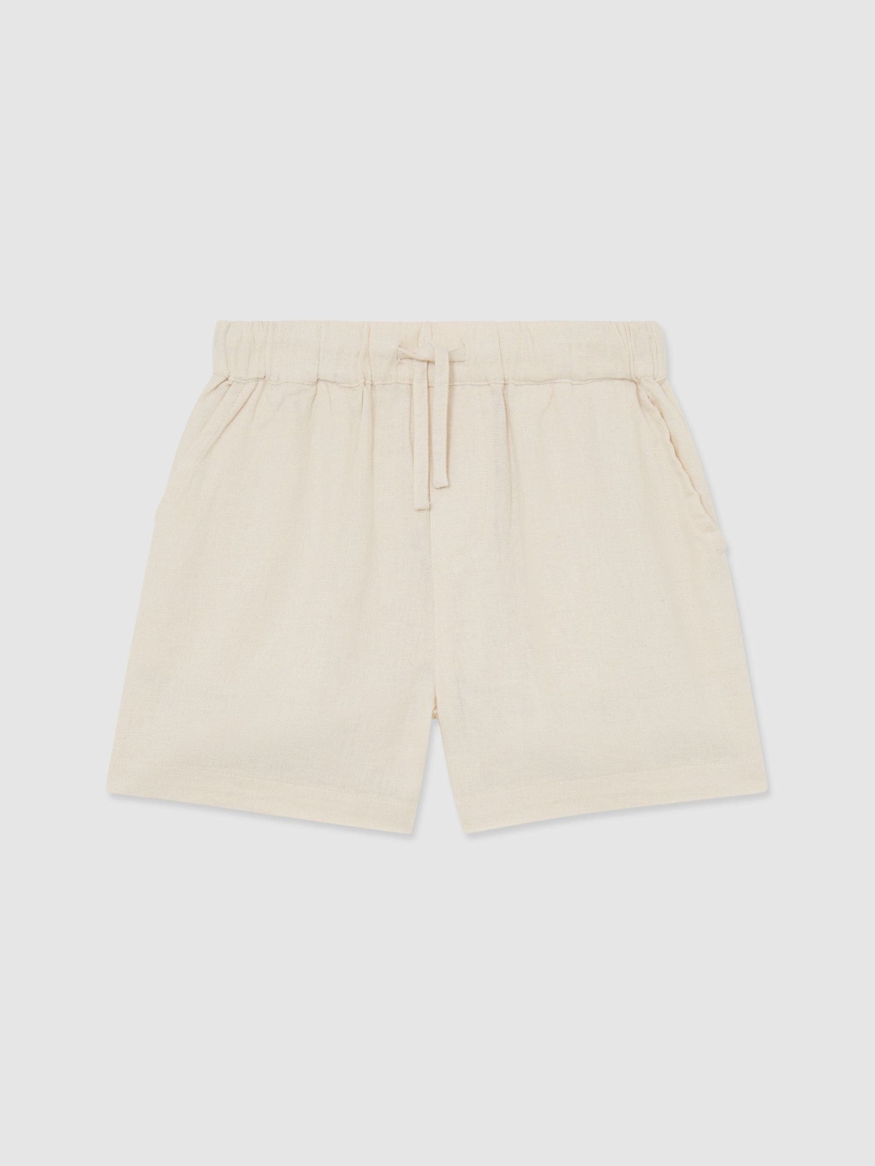 Dsiney Kidz - Reiss Natural Fraser 3-9 yrs Linen-Blend Drawstring Shorts image 2