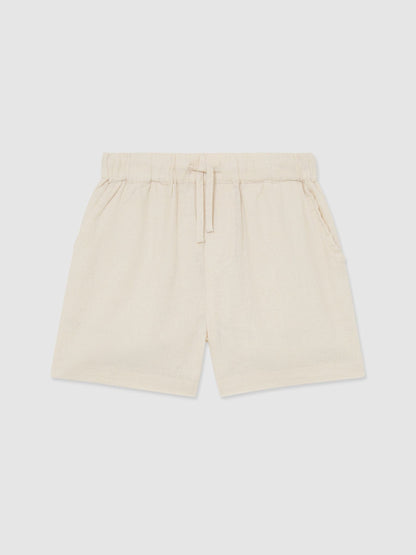 Dsiney Kidz - Reiss Natural Fraser 3-9 yrs Linen-Blend Drawstring Shorts image 2