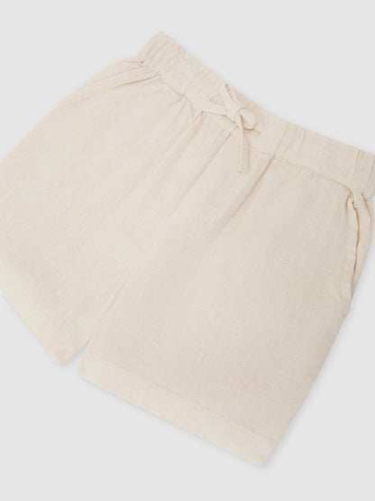 Dsiney Kidz - Reiss Natural Fraser 3-9 yrs Linen-Blend Drawstring Shorts image 3