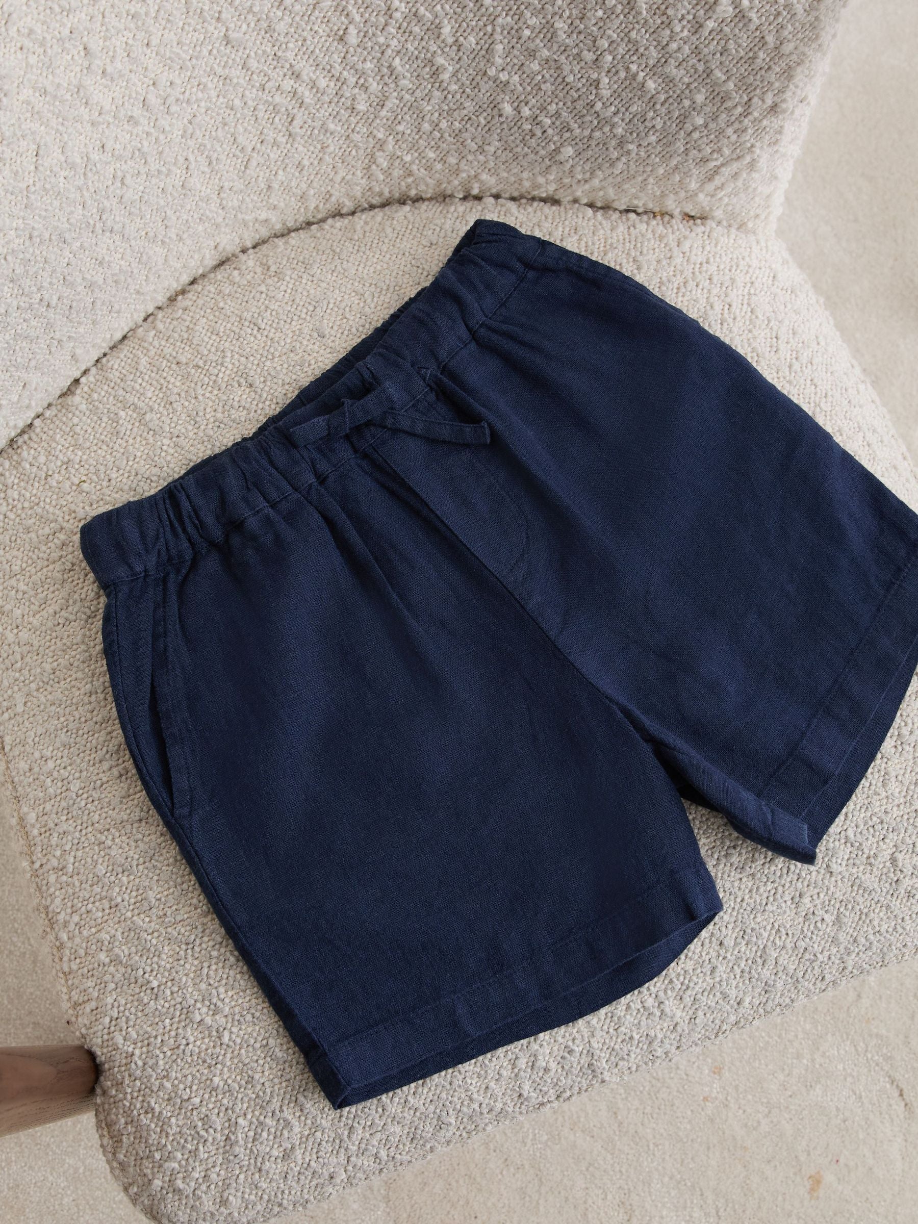 Dsiney Kidz - Reiss Blue Fraser 3-9 yrs Linen-Blend Drawstring Shorts image 2