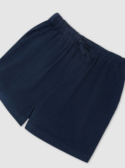 Dsiney Kidz - Reiss Blue Fraser 3-9 yrs Linen-Blend Drawstring Shorts image 3