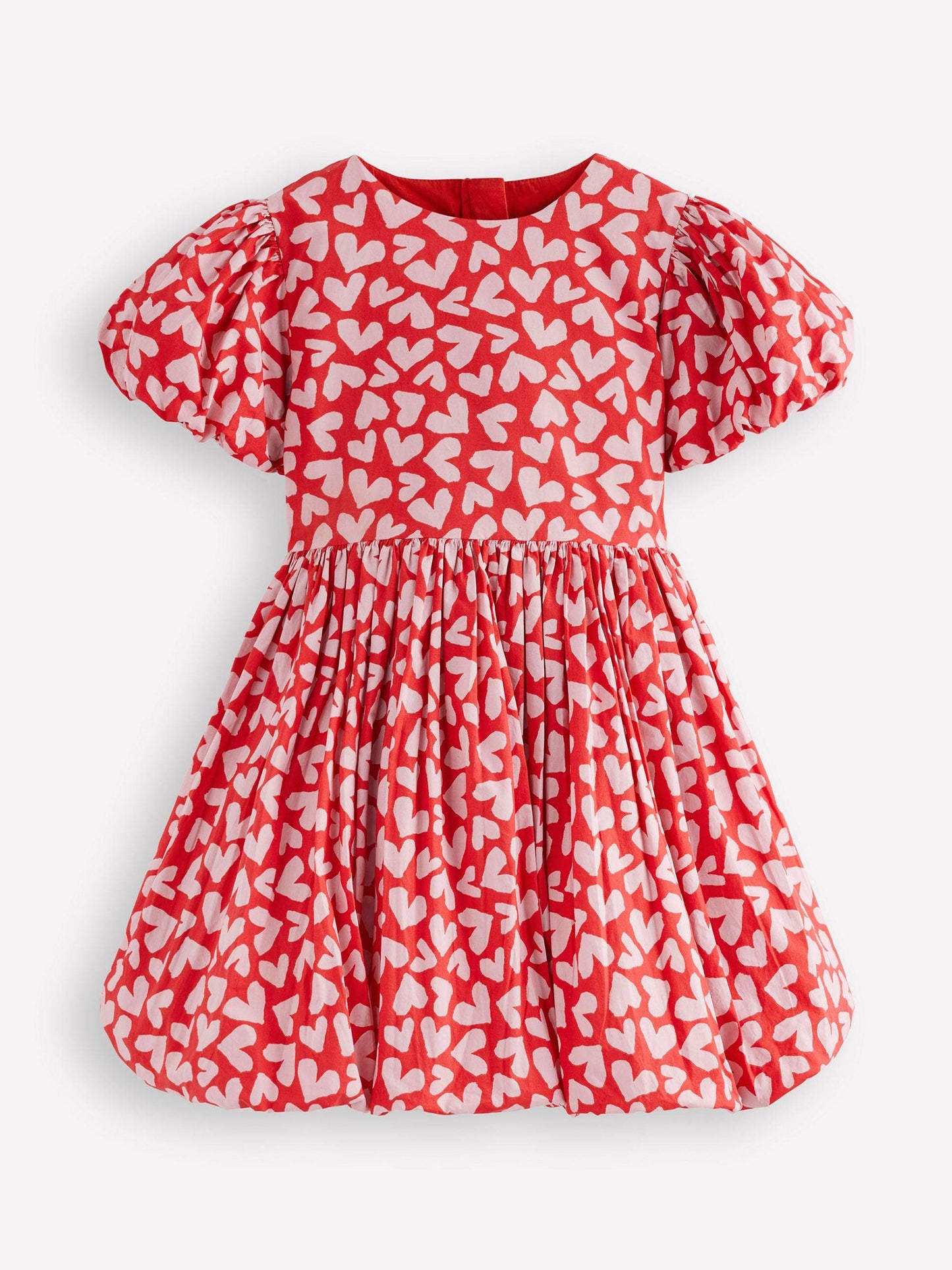Boden Red Heart Bubble Hem Dress image 1