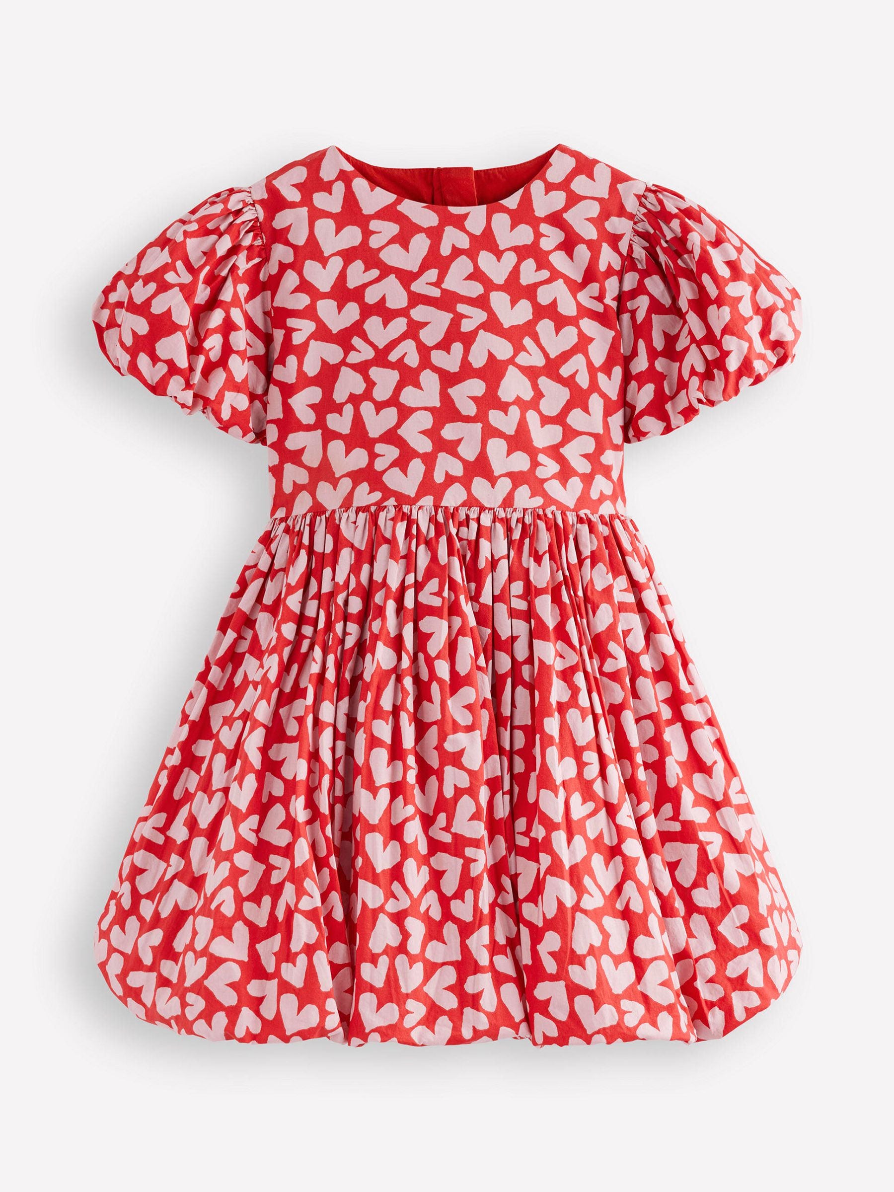 Boden Red Heart Bubble Hem Dress image 1