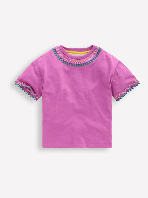 Boden Purple Relaxed Embroidered T-Shirt image 1