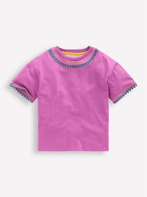 Dsiney Kidz - Boden Purple Relaxed Embroidered T-Shirt image 1