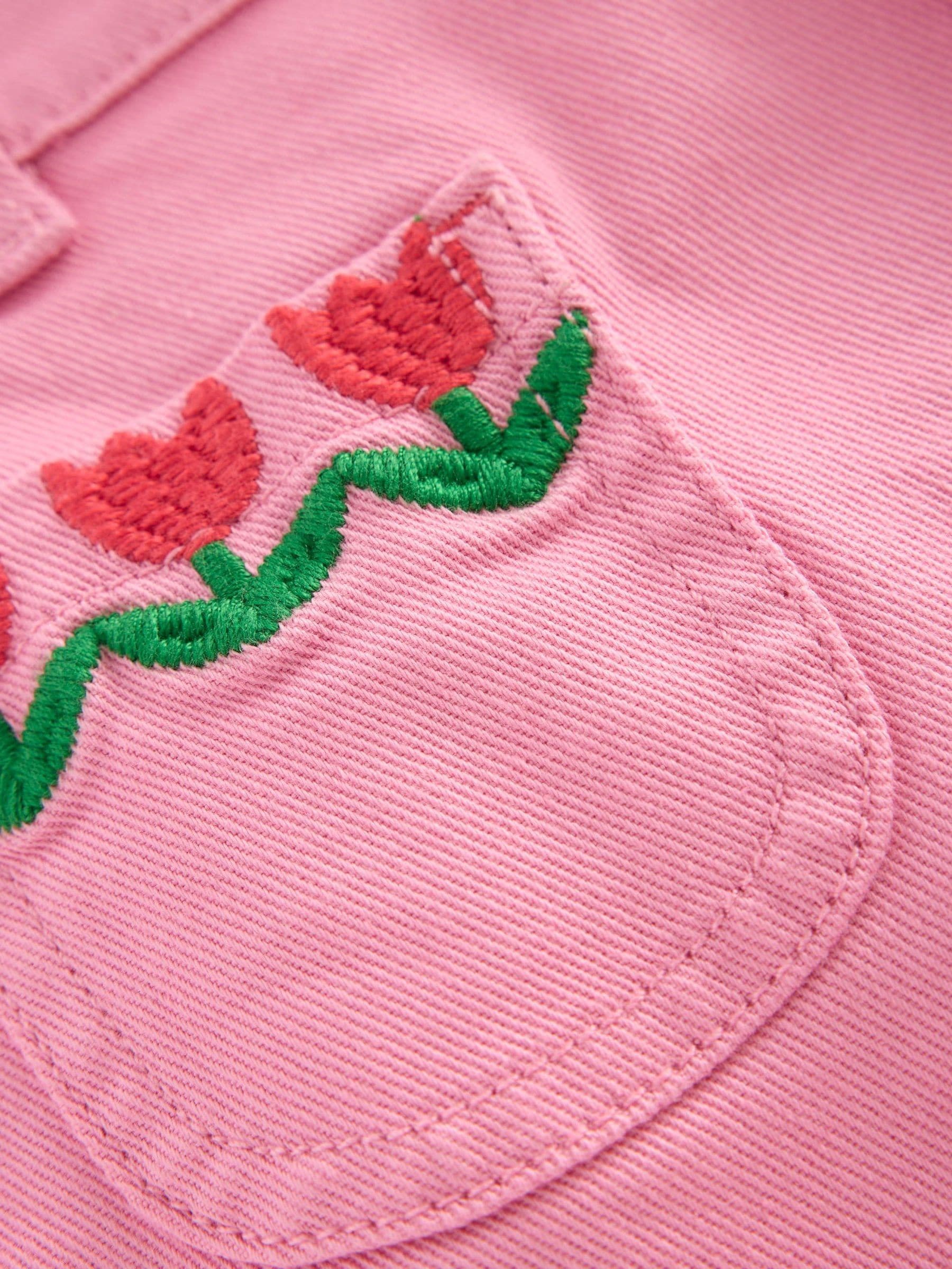 Boden Pink Embroidered Patch Pocket Shorts image 3