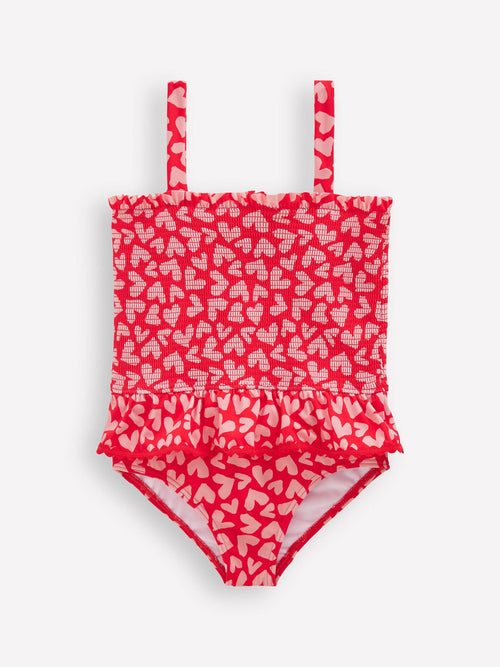 Dsiney Kidz - Boden Red Peplum Smocked Heart Swimsuit image 1