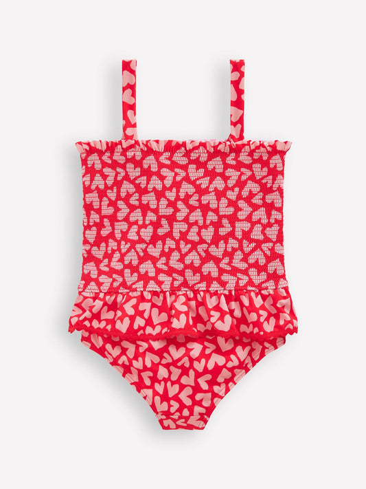 Dsiney Kidz - Boden Red Peplum Smocked Heart Swimsuit image 2
