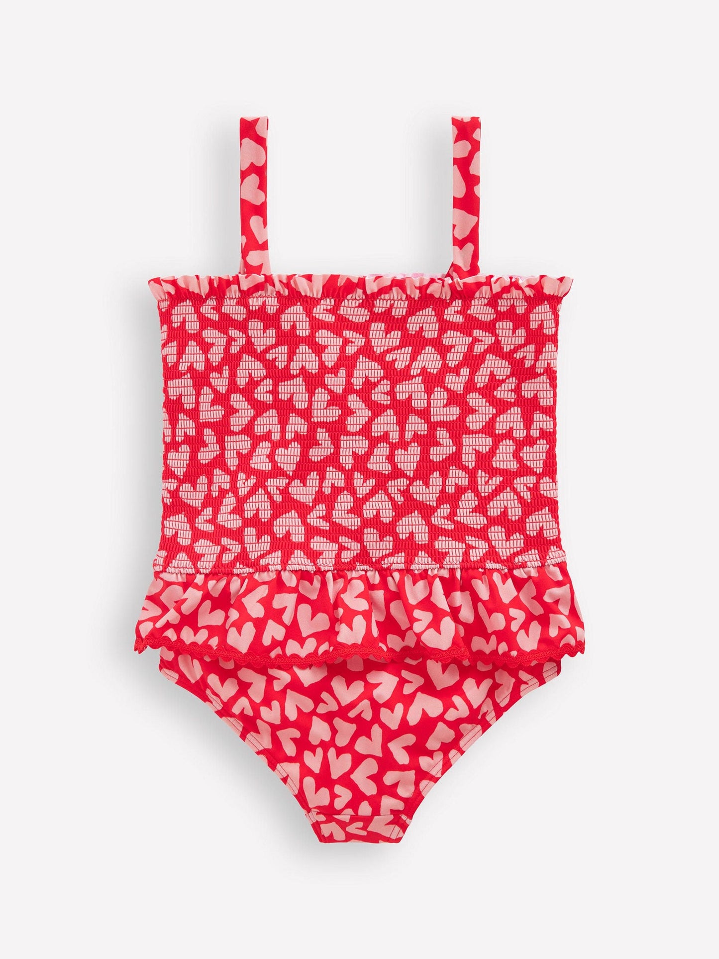 Boden Red Peplum Smocked Heart Swimsuit image 2
