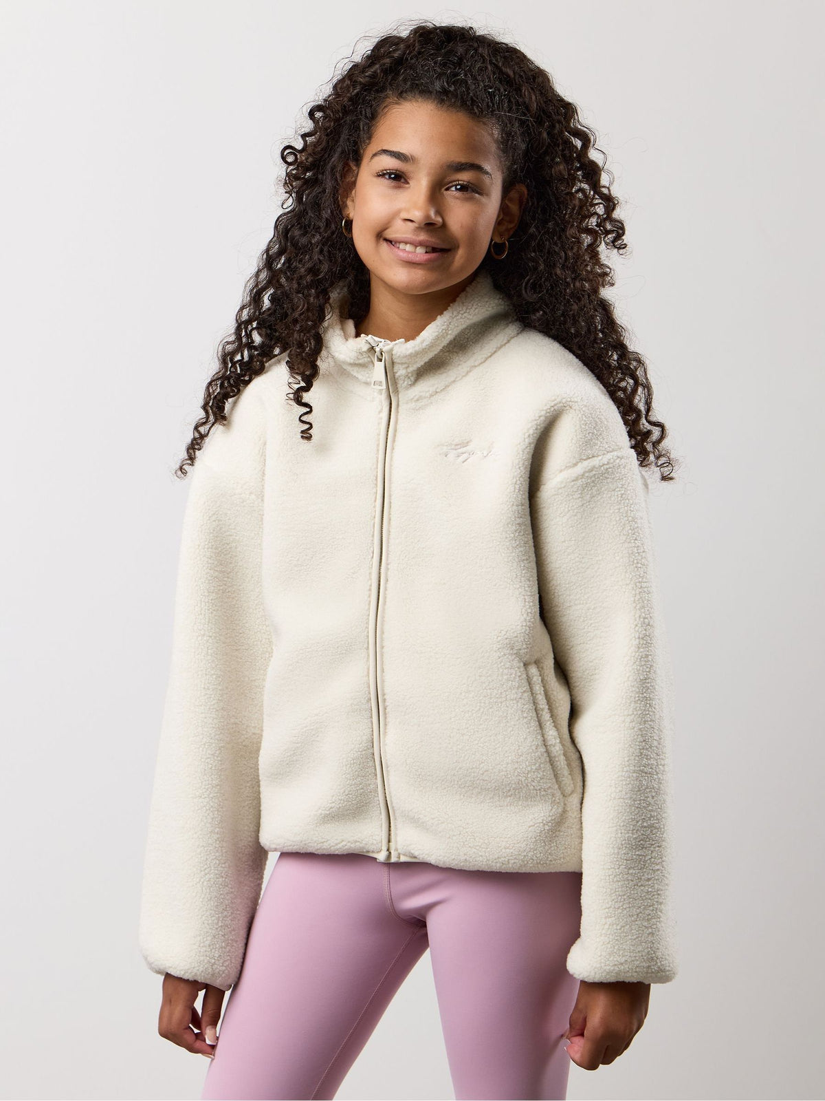 Dsiney Kidz - Gym King White Full Zip Borg Jacket image 1