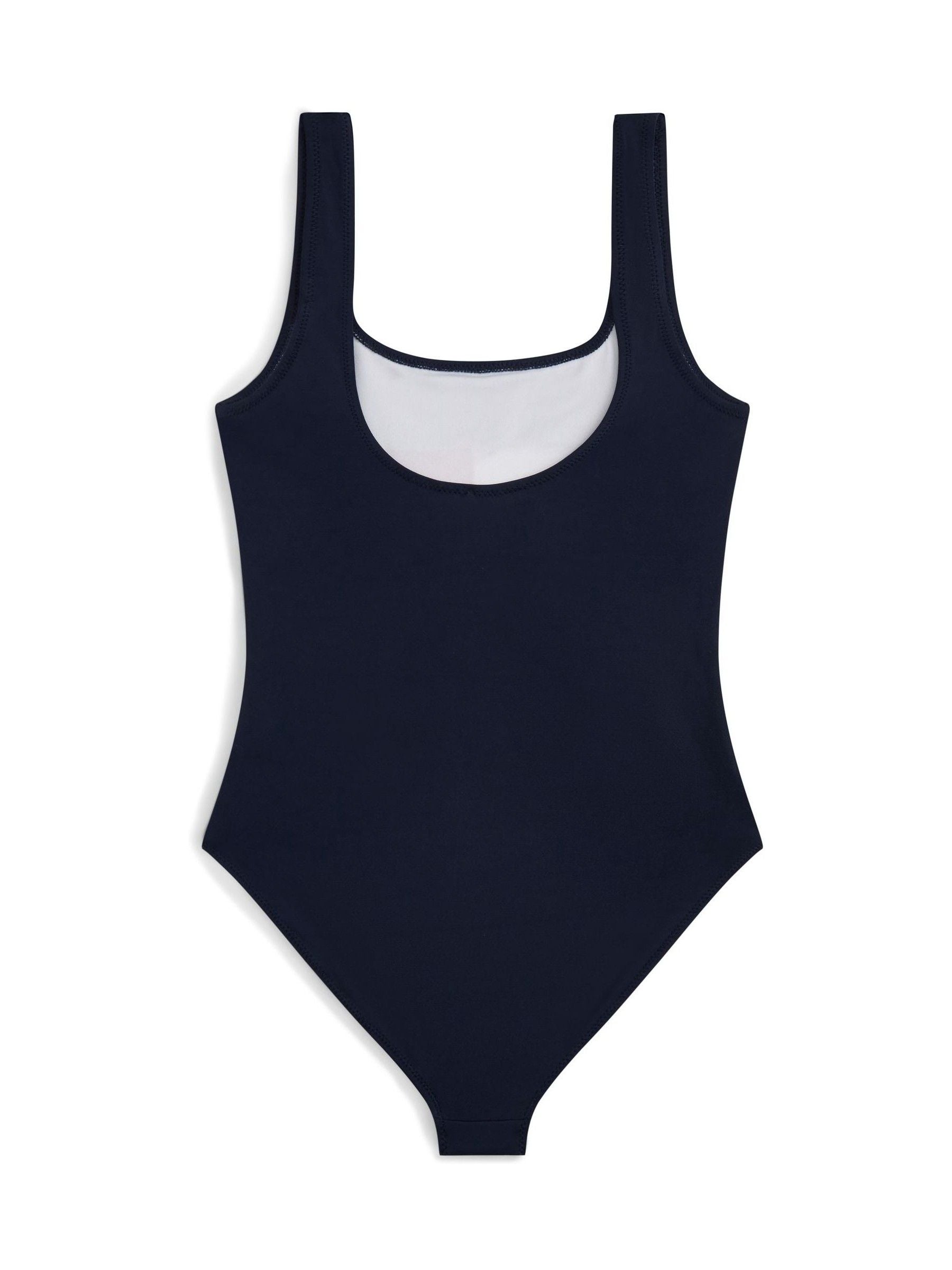 Tommy Hilfiger Blue Classic Colour Blocked Square Neck Swimsuit image 2