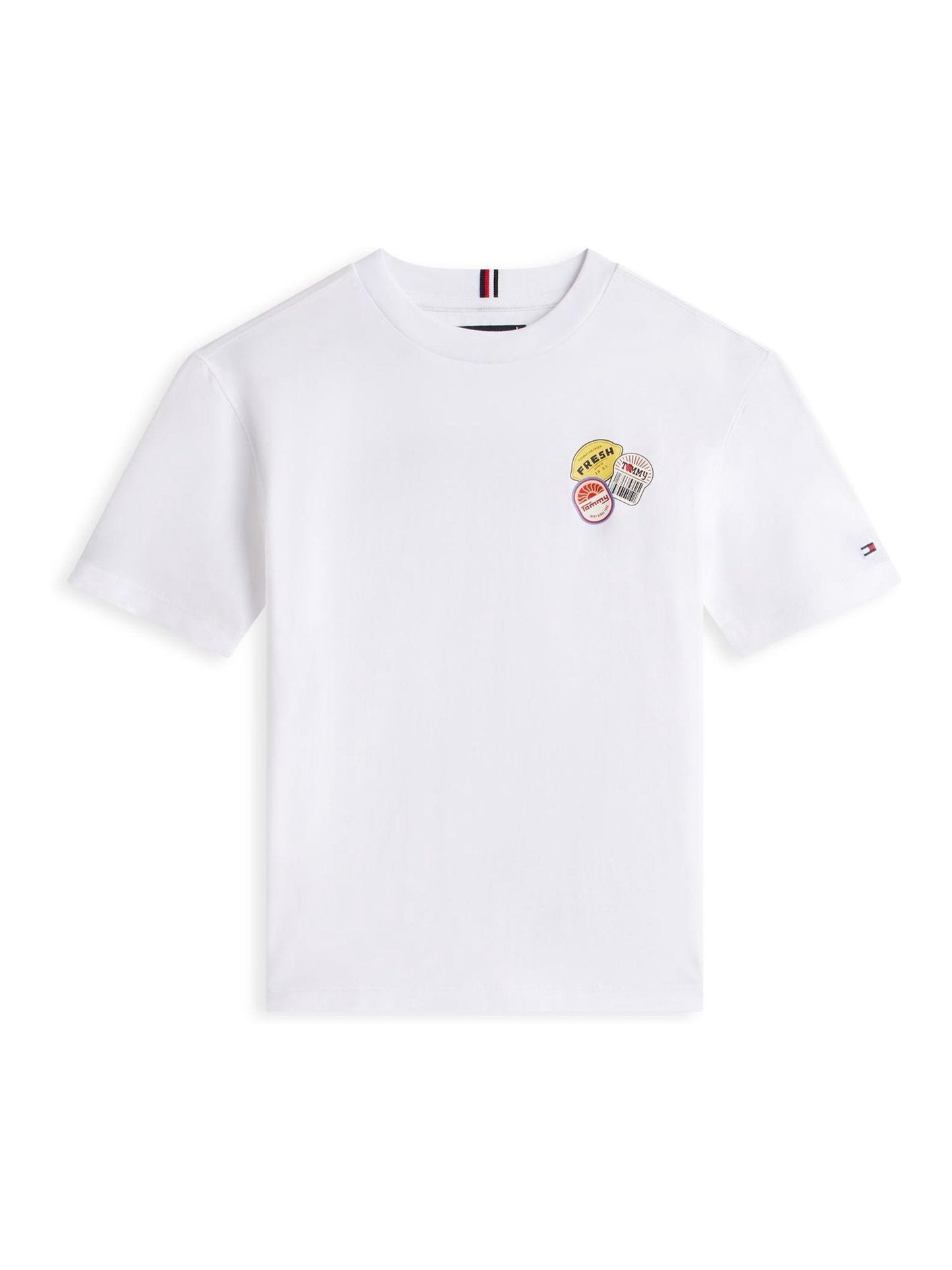 Tommy Hilfiger White Sticker Print Back Graphic Jersey T-Shirt image 5