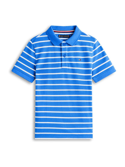 Dsiney Kidz - Tommy Hilfiger Empire Blue Stripe Essential Regular Fit Signature Polo Shirt image 5