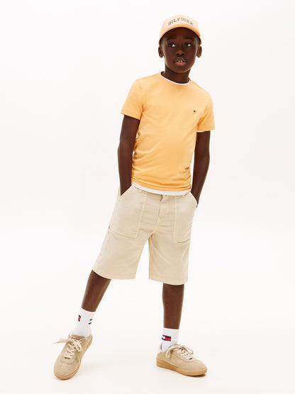 Tommy Hilfiger Orange Essential Flag Embroidery Crew Neck T-Shirt image 2