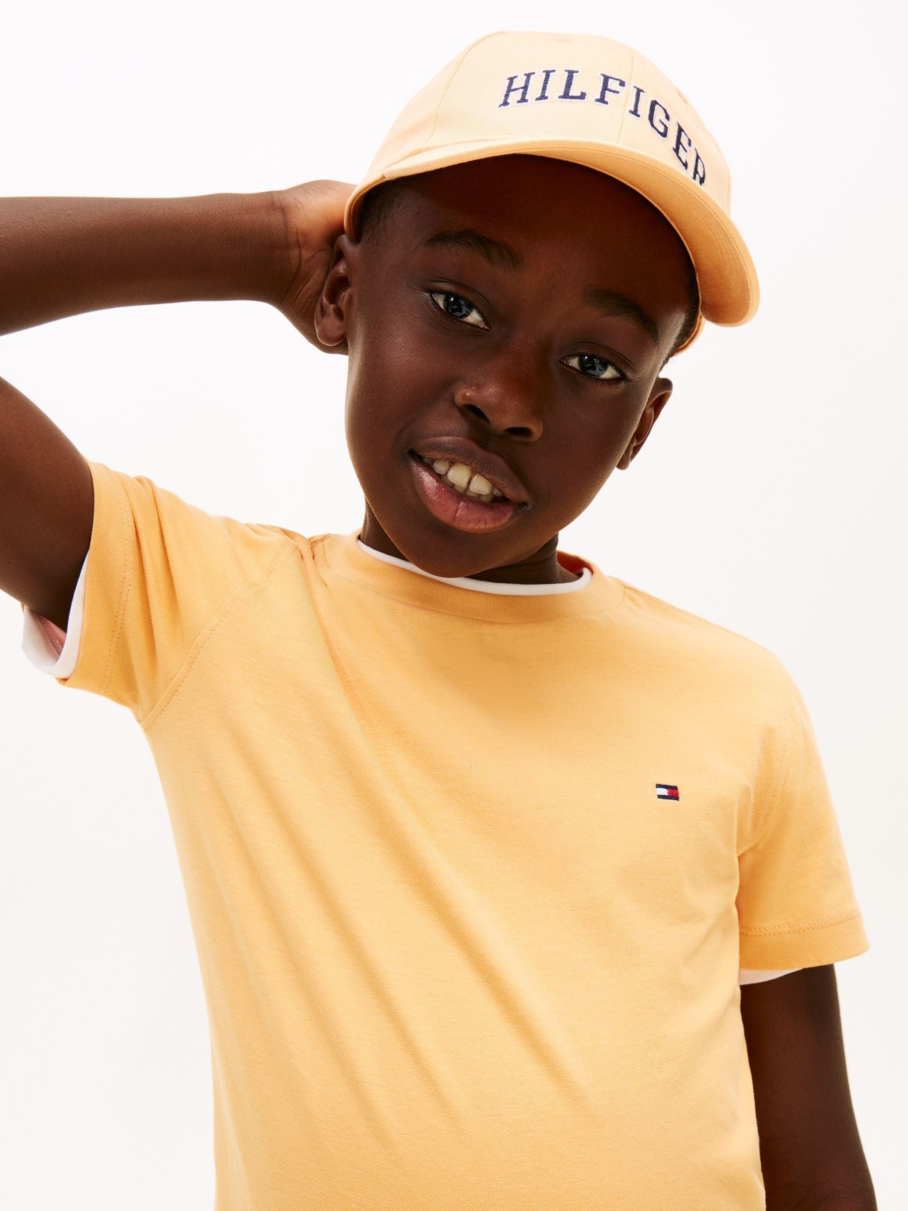 Tommy Hilfiger Orange Essential Flag Embroidery Crew Neck T-Shirt image 4