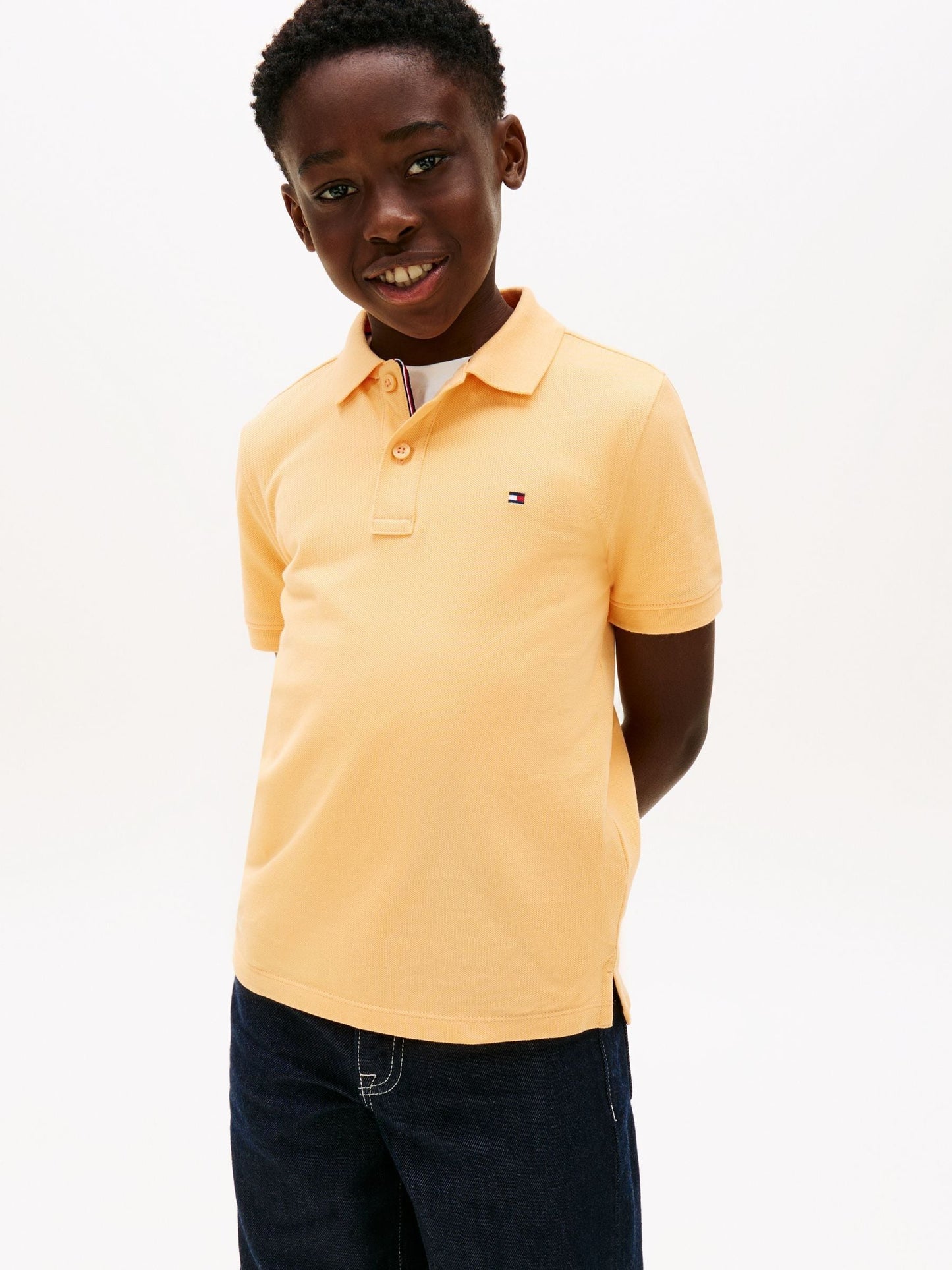 Dsiney Kidz - Tommy Hilfiger Orange Essential Regular Fit Signature Polo Shirt image 1