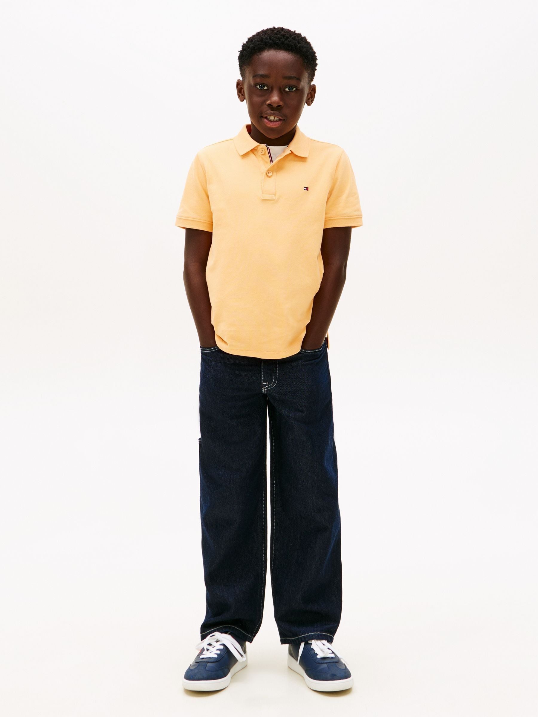 Dsiney Kidz - Tommy Hilfiger Orange Essential Regular Fit Signature Polo Shirt image 2