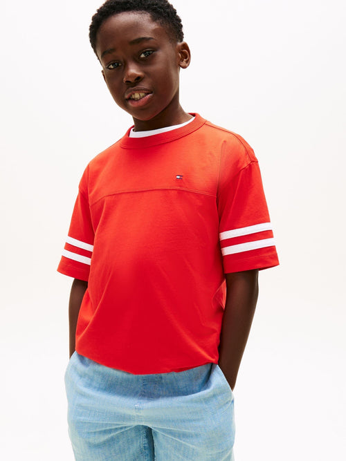 Tommy Hilfiger Red Stripe Sleeve Jersey T-Shirt image 1