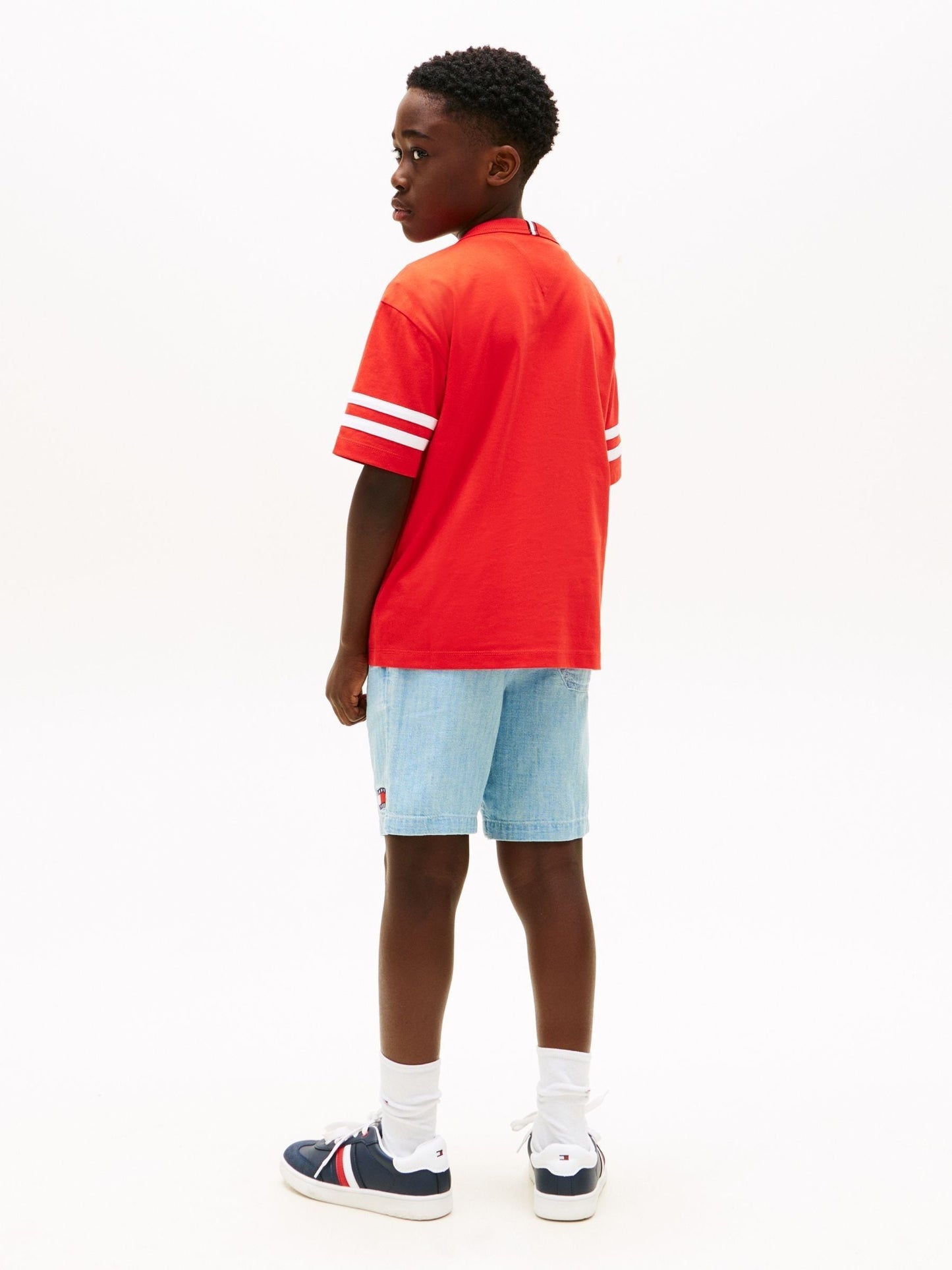 Tommy Hilfiger Red Stripe Sleeve Jersey T-Shirt image 3
