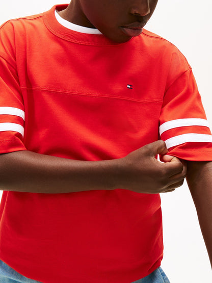 Tommy Hilfiger Red Stripe Sleeve Jersey T-Shirt image 4