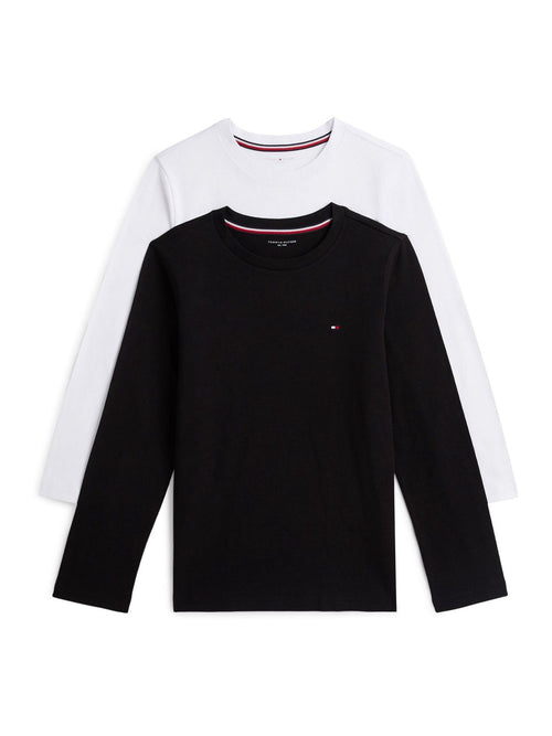 Tommy Hilfiger Black/White Long Sleeve T-Shirt 2 Pack image 1