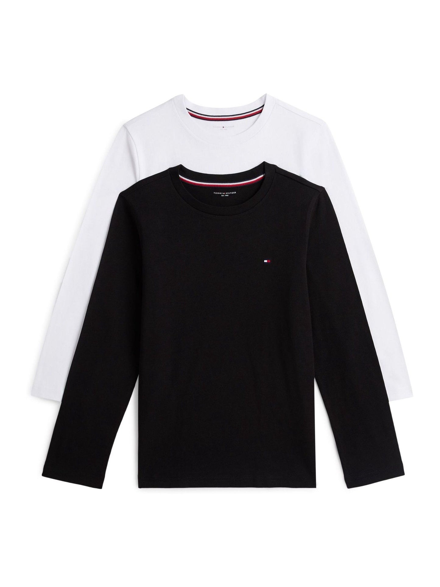 Tommy Hilfiger Black/White Long Sleeve T-Shirt 2 Pack image 1