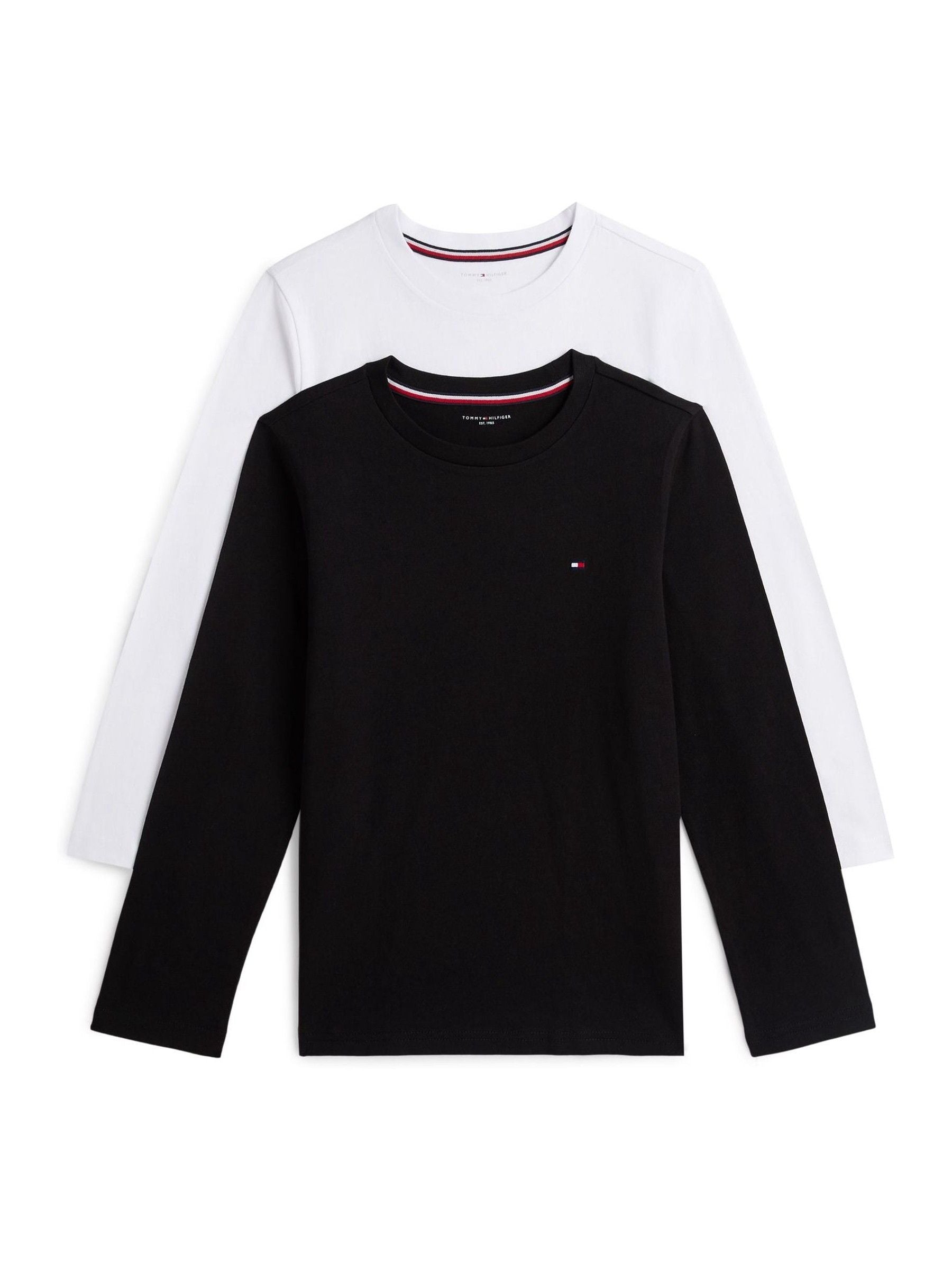 Tommy Hilfiger Black/White Long Sleeve T-Shirt 2 Pack image 1