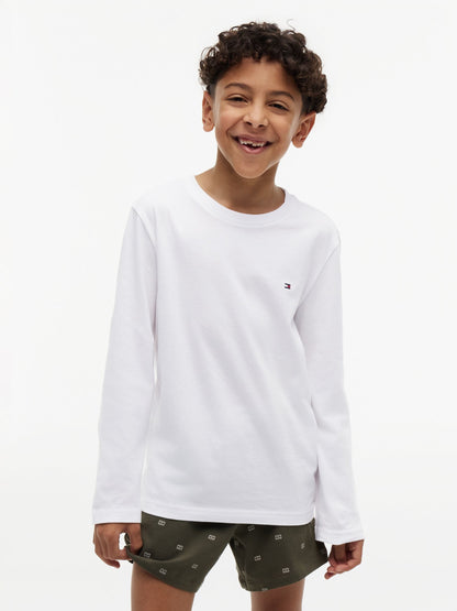 Tommy Hilfiger Black/White Long Sleeve T-Shirt 2 Pack image 2