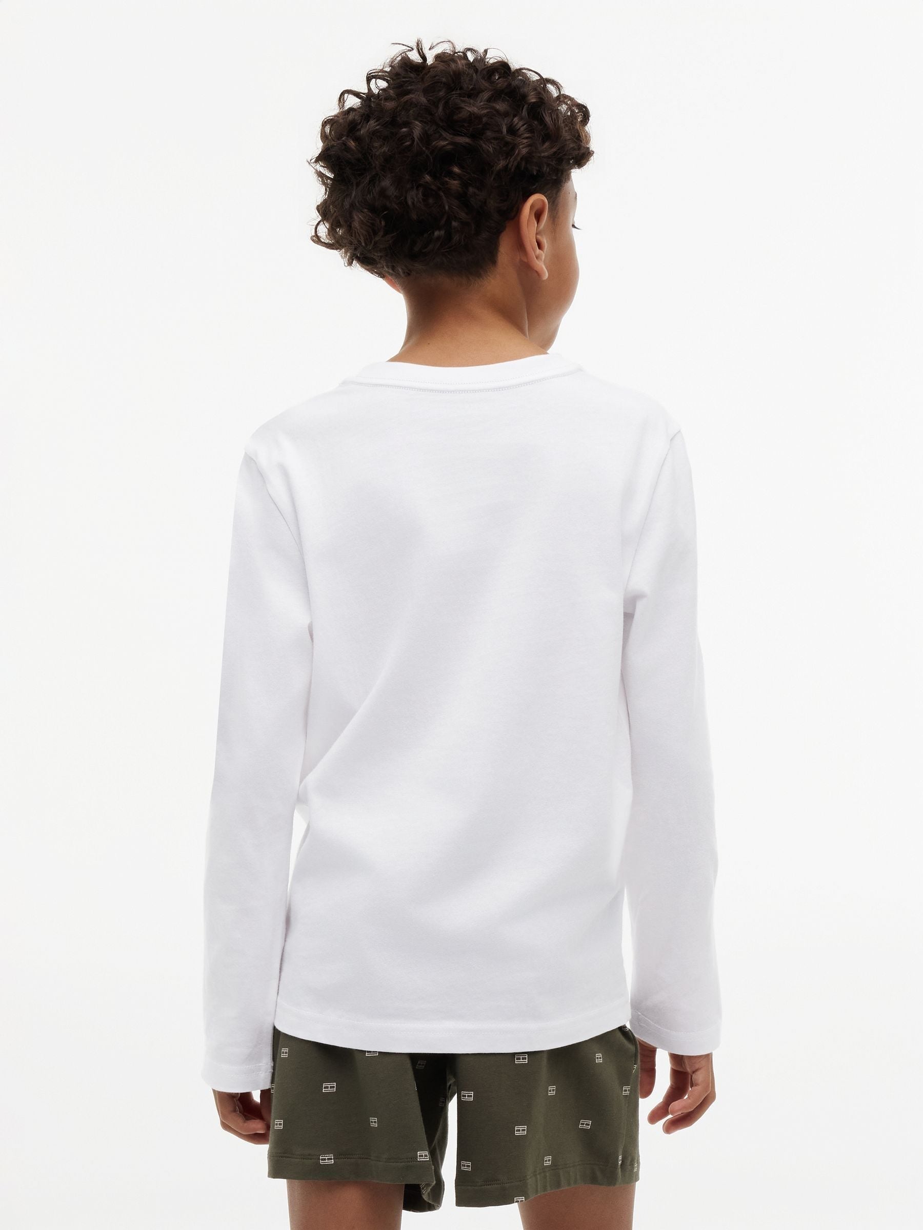 Tommy Hilfiger Black/White Long Sleeve T-Shirt 2 Pack image 3