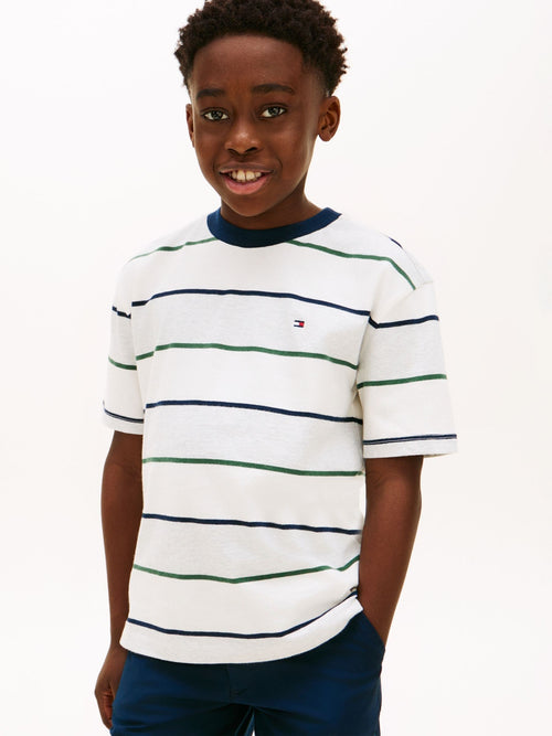 Tommy Hilfiger Grey Rugby Stripe Peached Jersey T-Shirt image 1