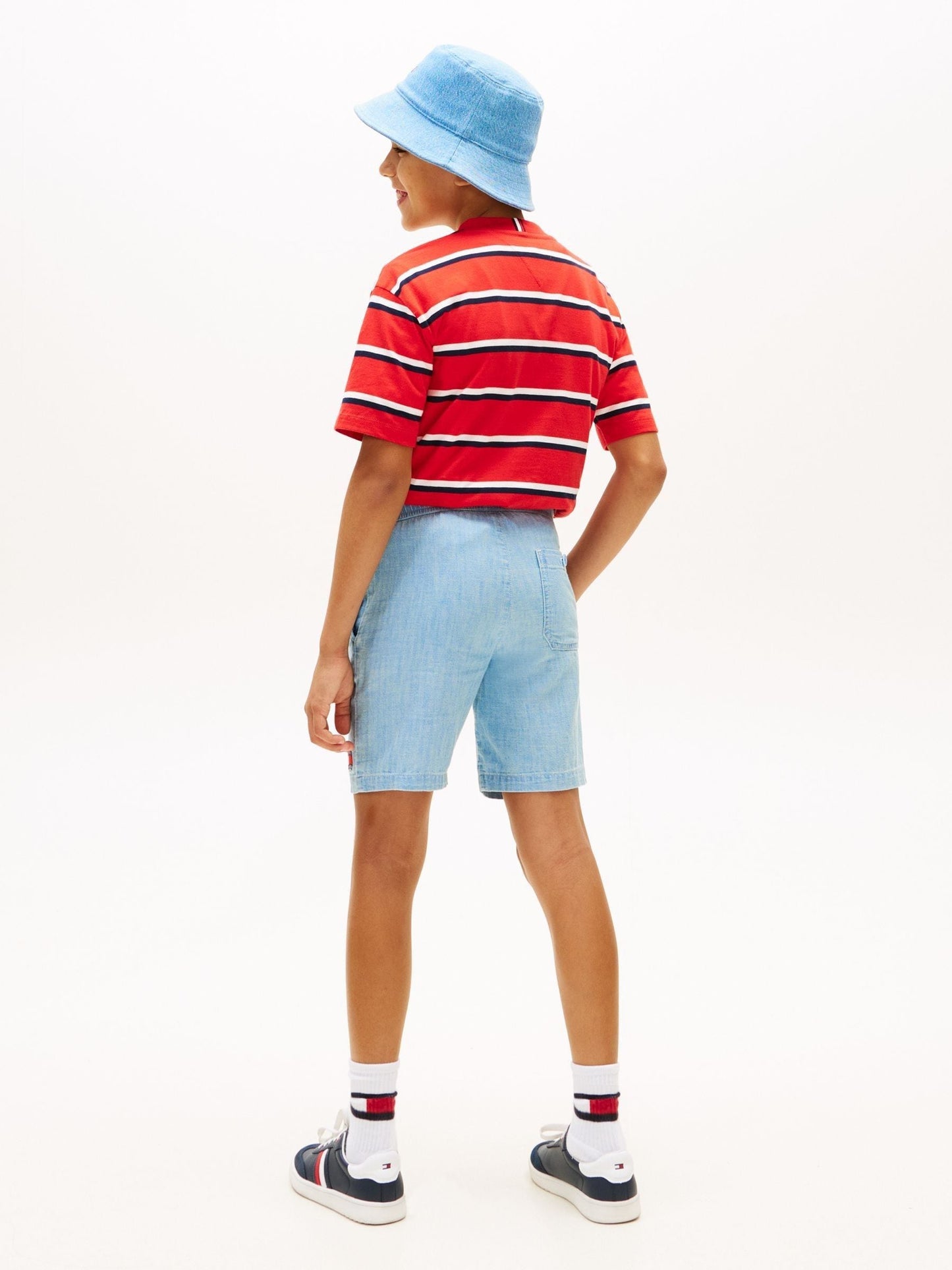 Tommy Hilfiger Blue Wavy Flag Herringbone Shorts image 3