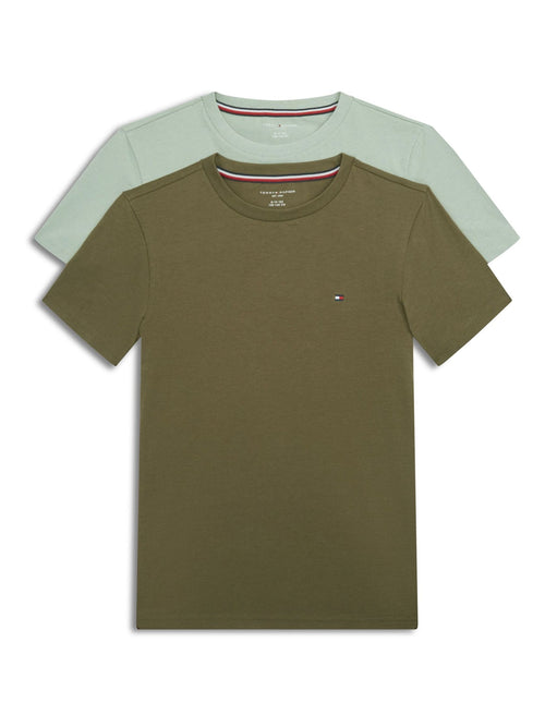 Tommy Hilfiger Green Signature Crew Neck T-Shirts 2 Pack image 1