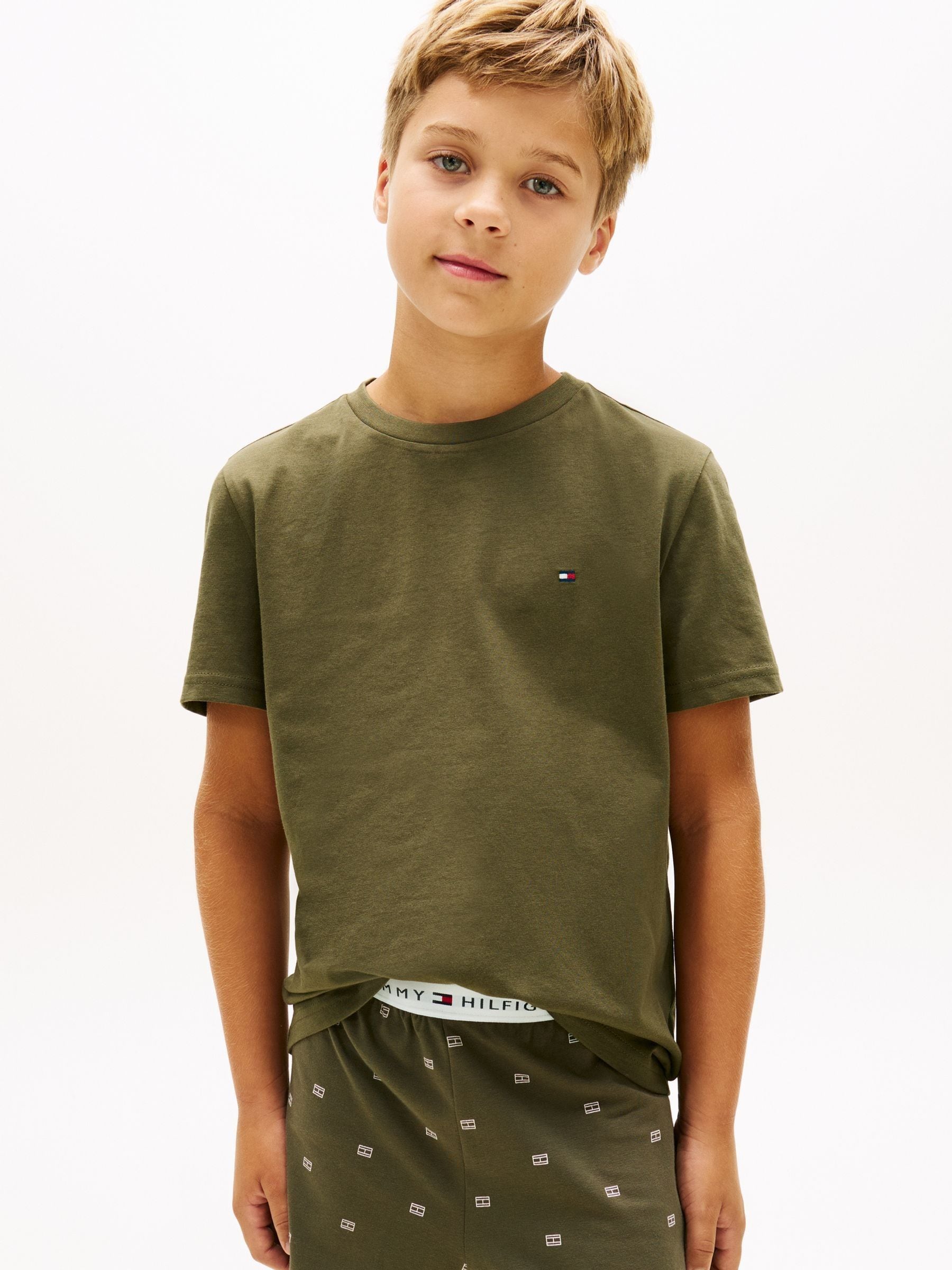 Tommy Hilfiger Green Signature Crew Neck T-Shirts 2 Pack image 3