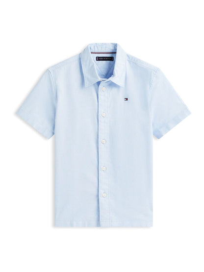 Dsiney Kidz - Tommy Hilfiger Blue Essential Flag Embroidery Short Sleeve Oxford Shirt image 6