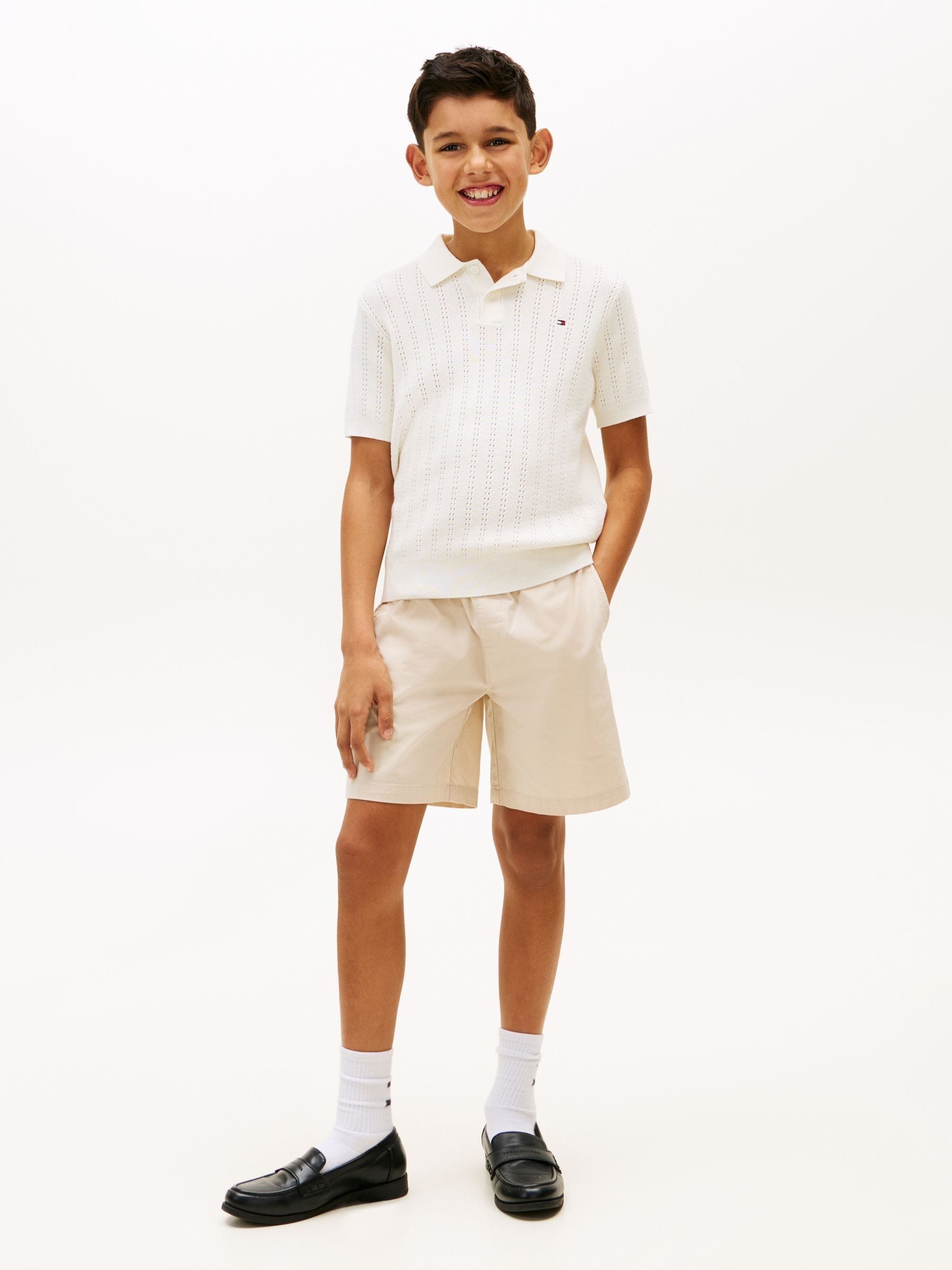 Dsiney Kidz - Tommy Hilfiger White Open Stitch Polo Sweater image 2