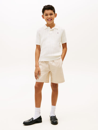 Dsiney Kidz - Tommy Hilfiger White Open Stitch Polo Sweater image 2