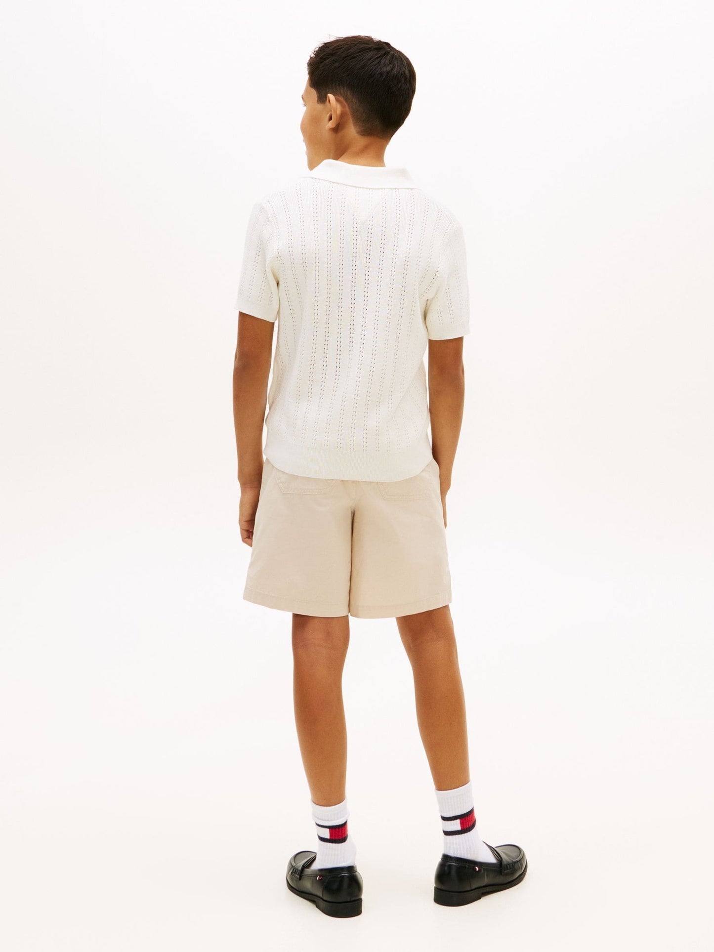 Dsiney Kidz - Tommy Hilfiger White Open Stitch Polo Sweater image 3