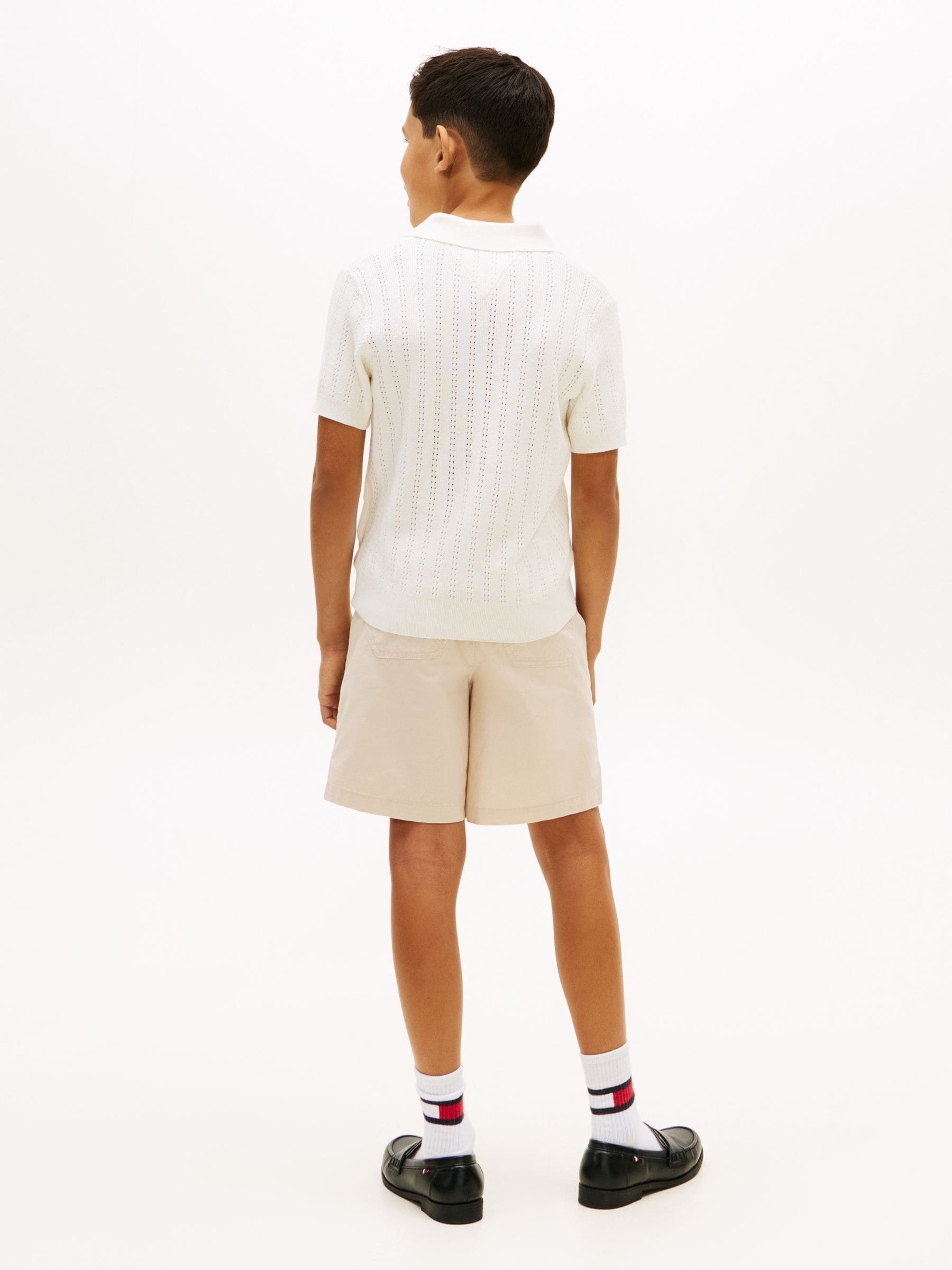 Dsiney Kidz - Tommy Hilfiger White Open Stitch Polo Sweater image 3