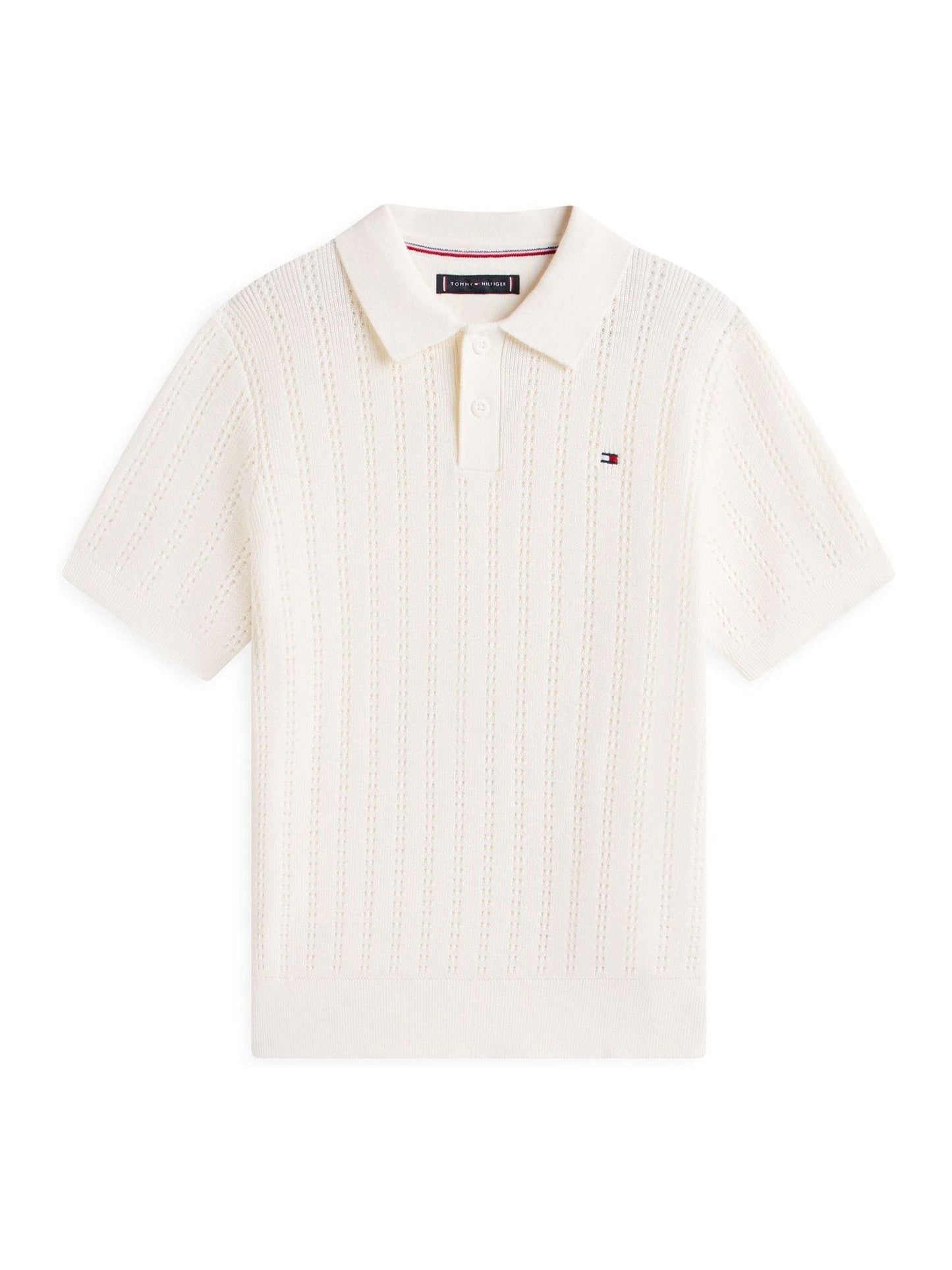 Dsiney Kidz - Tommy Hilfiger White Open Stitch Polo Sweater image 5